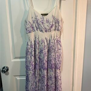 Women's Purple Floral Midi Dress